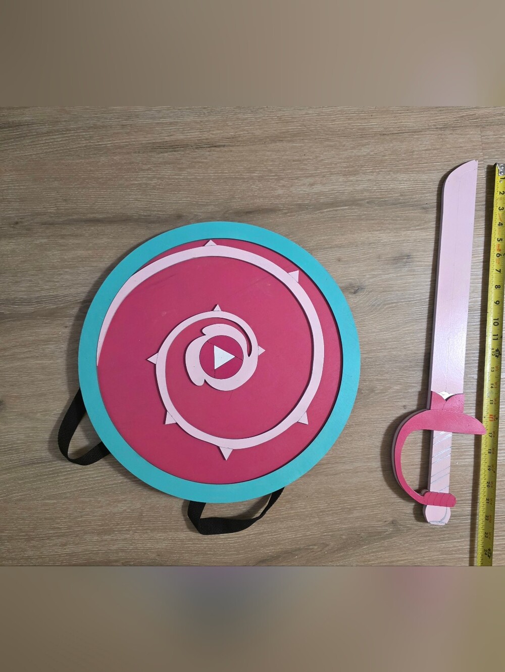Rose Quartz Handmade Sword And Shield